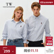Teenie Weenie小熊男女同款襯衫2025秋冬撞色條紋簡(jiǎn)約休閑上衣 藍色 L 175