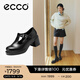 愛(ài)步（ECCO）單鞋 25年新款輕奢牛皮扣帶增高粗跟高跟鞋 都市首爾223543 黑色22354301001 37