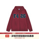 F426國潮牌秋季街頭嘻哈寬松大LOGO貼繡開(kāi)衫衛衣 棗紅色 加絨 M