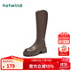 熱風(fēng)（Hotwind）女靴小v口顯瘦長(cháng)靴冬季新款通勤百搭復古增高靴子時(shí)尚休閑西部靴 02棕色（四季單里3802） 37 (235mm)