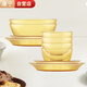 康寧餐具套裝 晶致10件耐熱玻璃2-4人用飯碗湯碗沙拉碗碟盤子微波爐用