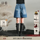 日著(zhù)原創(chuàng  )曠野藍做舊純棉牛仔短褲2025夏季新款時(shí)尚拼接休閑褲女 曠野藍 L