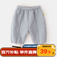 嘟嘟家童裝寶寶加絨褲子秋冬男童束腳褲保暖兒童長(cháng)褲寬松女童秋裝 灰色