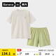 蕉內(nèi)（Bananain）王一博同款305H純棉睡衣男女士100%棉情侶家居服短袖短褲套裝夏季 【短褲款素色-女】呢綠 M