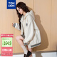 唐獅（TonLion）2025女外套學(xué)院風(fēng)寬松撞色拼接連帽開(kāi)衫外套 L  米白 
