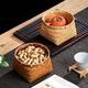 桂岐手工竹編小簍子方底圓口竹籃子零食點(diǎn)心收納筐家用復古小籃子 手工竹編收納筐-碳化復古色