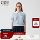 Teenie Weenie小熊針織T恤女2025夏新款少女感娃娃領(lǐng)時(shí)髦氣質(zhì)短袖 淺藍色 M