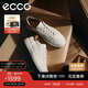 愛(ài)步（ECCO） 秋冬牛皮系帶休閑板鞋 柔酷7號男鞋470824 白色/棕色43 HL