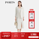 PORTS寶姿女裝2025春夏新款時(shí)尚無(wú)領(lǐng)奶白色胸針裝飾中袖西裝短夾克 奶白色 XXS