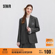 森馬西裝外套女中長(cháng)款學(xué)院風(fēng)2025春寬松灰色休閑西服109125111001
