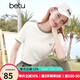 百圖betu女裝2025夏季新款T恤時(shí)尚撞色立體肌理感短袖上衣女2504T22 淺杏色 L