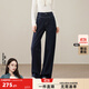 ESE-Y逸陽(yáng)不易褪色加絨直筒牛仔褲女2025年冬季新款保暖顯瘦闊腿褲子 深藍色-小個(gè)子 28