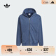 adidas陳冠希同款水洗系列運動(dòng)連帽夾克外套男秋季阿迪達斯三葉草 制服藍     L