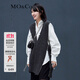 MO&Co.毛衣?tīng)€邊V領(lǐng)針織背心針織馬甲設計感小眾WOOLMARK摩安珂 深花灰色 M