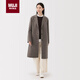 MUJI女式 羊毛混 切斯特大衣毛呢外套女款25年秋冬新品 深咖啡棕色 M