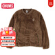 CHUMS洽洽鳥(niǎo) 潮流戶(hù)外秋冬男款圓領(lǐng)套頭保暖抓絨上衣CH04-1268 棕色B055 M/170