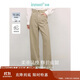 茵曼簡(jiǎn)約通勤闊腿直筒長(cháng)褲夏秋女裝高腰顯瘦寬松休閑褲子 淺卡其 28 