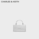 CHARLES&KEITH質(zhì)感拎手提鏈條斜挎單肩小方包包女包生日禮物CK6-10840559-A Silver銀色 XS