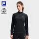 FILA 斐樂(lè )官方女子針織長(cháng)袖衫2025冬季健身運動(dòng)加絨半拉鏈長(cháng)T