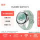 HUAWEI WATCH 5 42mm 基礎款 不銹鋼表殼 極光綠 氟橡膠表帶首創(chuàng  )X-TAP智感窗鴻蒙AI腕上小藝eSIM通信
