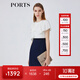 PORTS寶姿女裝春夏新品時尚Two-in-one疊片裝飾連衣裙LM8D198KWB008 丈青 M (6)