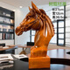 馬擺件馬到成功鑰匙收納擺件書(shū)房辦公室裝飾品客廳玄關(guān)開(kāi)業(yè)禮物 原木色-戰馬款馬頭