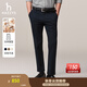 哈吉斯（HAZZYS）男裝 秋款褲子棉彈直筒休閑褲男商務(wù)通勤長(cháng)褲ATDZP0BCP14 藏青色NV 34 （175/82A）