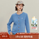 茵曼（INMAN）章若楠同款復古老錢(qián)風(fēng)女裝開(kāi)衫毛衣2025秋季新品通勤感針織衫 碧海藍 M