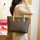 喵小姐輕奢高端品牌女士包包女包新款通勤大容量單肩手提包女印花托特包 咖啡色(高級感復古通勤大包）