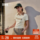 森馬（Semir）POLO衫女短款小心機撞色夏季復古字母緊身套頭衫109324115006