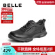 百麗（Belle）厚底休閑鞋男新款商場(chǎng)同款免系帶商務(wù)運動(dòng)鞋8HN01AM4 黑色 42 (260mm)