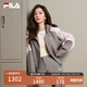 FILA 楊冪同款|斐樂(lè )官方女裝梭織外套2025秋新款時(shí)尚寬松連帽短款夾克 云跡灰-DY L 170/88A/L