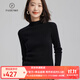 帕什羊絨衫女100%山羊絨半高領(lǐng)修身顯瘦針織毛衣PS-07 經(jīng)典黑 M (90-105斤)