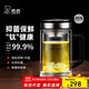 希諾抗菌玻璃杯雙層高檔辦公水杯男2025新款帶手柄泡茶杯子XN-9005KT
