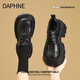 DAPHNE達芙妮黑色小皮鞋女2025新款秋季厚底百搭英倫風(fēng)復古布洛克牛津鞋
