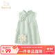 班喜迪女童旗袍連衣裙夏裝兒童中國(guó)風(fēng)漢服周歲寶寶禮服公主裙夏季小童裝 綠色 90