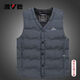 雅鹿羽絨馬甲男秋冬2024新款保暖背心中老年爸爸輕薄坎肩馬夾內穿 霧蘭色 XL 建議125-145斤