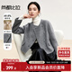 尚都比拉毛呢外套女小個(gè)子秋冬設計感小眾直筒短款雙面呢大衣 灰色 M