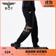 BOY LONDON25新款春夏情侶款休閑褲老鷹logo印花針織長褲N15007 黑色 M