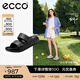 愛(ài)步（ECCO）拖鞋女外穿居家兩用 倪妮同款軟底泡芙鞋一字涼拖 科摩206663 HL 黑色20666301001 37 （偏小，建議選大一碼）