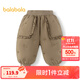 巴拉巴拉兒童羽絨褲女童外穿長(cháng)褲冬季保暖褲時(shí)尚洋氣精致甜美可愛(ài) 咖啡A51212 90