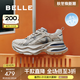 百麗（Belle）星河軌跡潮酷老爹鞋女2025秋新商場(chǎng)款厚底增高休閑鞋E4P1DCM5預售 灰色 36