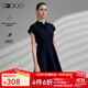 G2000【配送腰帶/多面彈性/商場(chǎng)同款】女裝2025春秋氣質(zhì)連衣裙G2 贈腰帶-深海軍藍36寸 L （38）