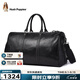 暇步士（Hush Puppies）旅行包男士復古真皮高檔頭層牛皮時(shí)尚隨身通勤大容量登機包行李包 黑色HA-1311009W-574