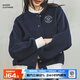馬登學(xué)院風(fēng)棒球服夾克女秋季美式復古撞色刺繡百搭毛呢外套保暖上衣海軍藍 （建議拍下一碼）L