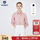 Navigare意大利小帆船長(cháng)袖襯衫女休閑方領(lǐng)春秋季衫衣寬松顯瘦通勤百搭襯衣 珊瑚粉 L