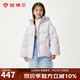 坦博爾兒童羽絨服男女童短款加厚中大童連帽保暖外套TCF530306A 炫彩紫 150