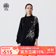 TCH重工燙鉆套頭衛衣男女圓領(lǐng)2024秋季新款情侶長(cháng)袖T恤T72C116053 黑色  L