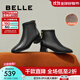 百麗（Belle）羊皮優(yōu)雅短筒時(shí)裝靴女冬季商場(chǎng)款顯瘦舒適短靴3LI40DD4 黑色-絨里 37 (235mm)