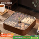 彩致（CAIZHI）干果盤(pán)水果盤(pán)客廳仿木質(zhì)堅果盒零食盒糖果收納盒 4格果盤(pán)CZ6867